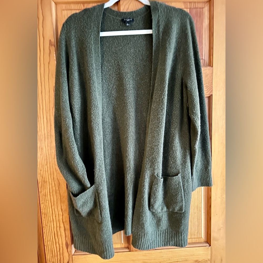 Loft petite hunter green large cardigan.